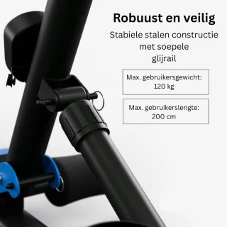 Roeitrainer Hometrainer Roeimachine Zwart Blauw