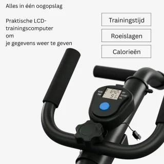 Roeitrainer Hometrainer Roeimachine Zwart Blauw