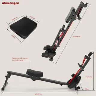 Roeitrainer Hometrainer Roeimachine Zwart