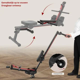 Roeitrainer Hometrainer Roeimachine Zwart