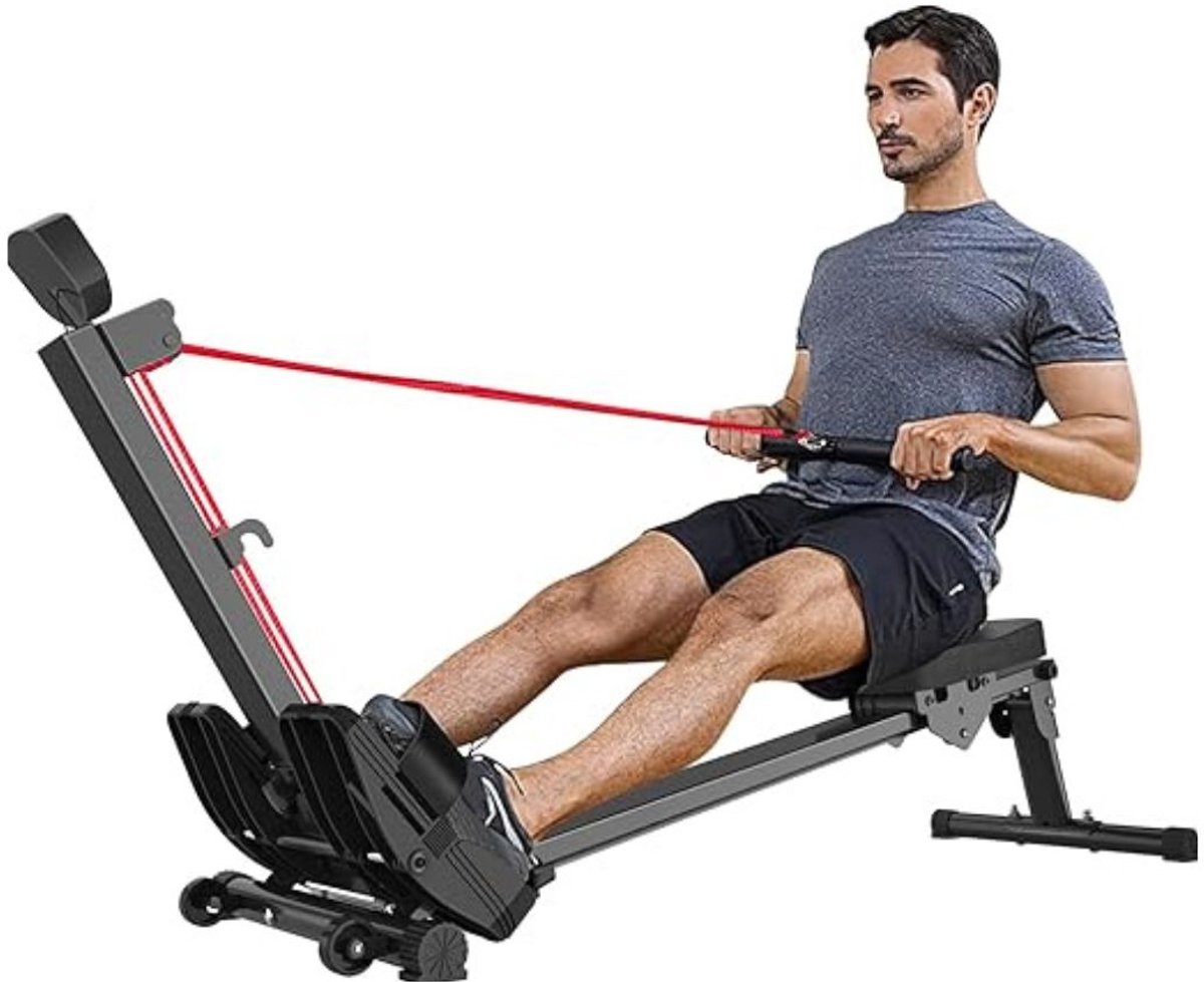 De Roeitrainer Hometrainer Zwart/Rood Inklapbaar in één oogopslag