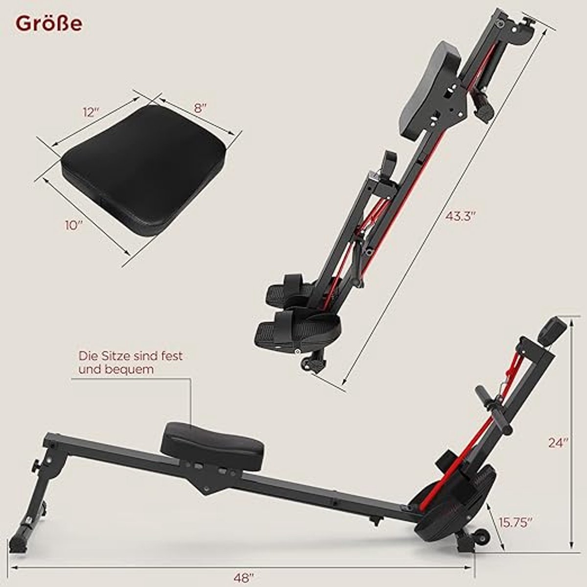 Wat vinden we goed aan de Roeitrainer Hometrainer Zwart/Rood Inklapbaar