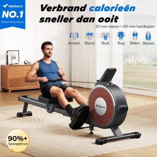 Roeitrainer Inklapbaar Met LCD Scherm En App