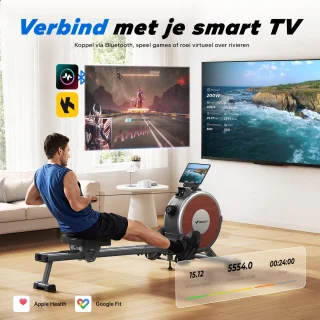 Roeitrainer Inklapbaar Met LCD Scherm En App