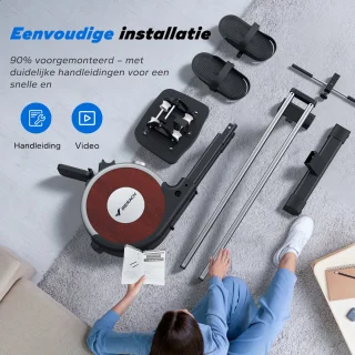 Roeitrainer Inklapbaar Met LCD Scherm En App