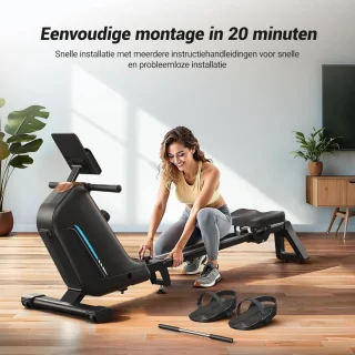 Roeitrainer Inklapbaar Zwart Hometrainer