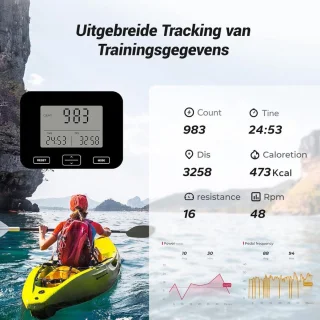 Roeitrainer Inklapbaar Zwart Hometrainer