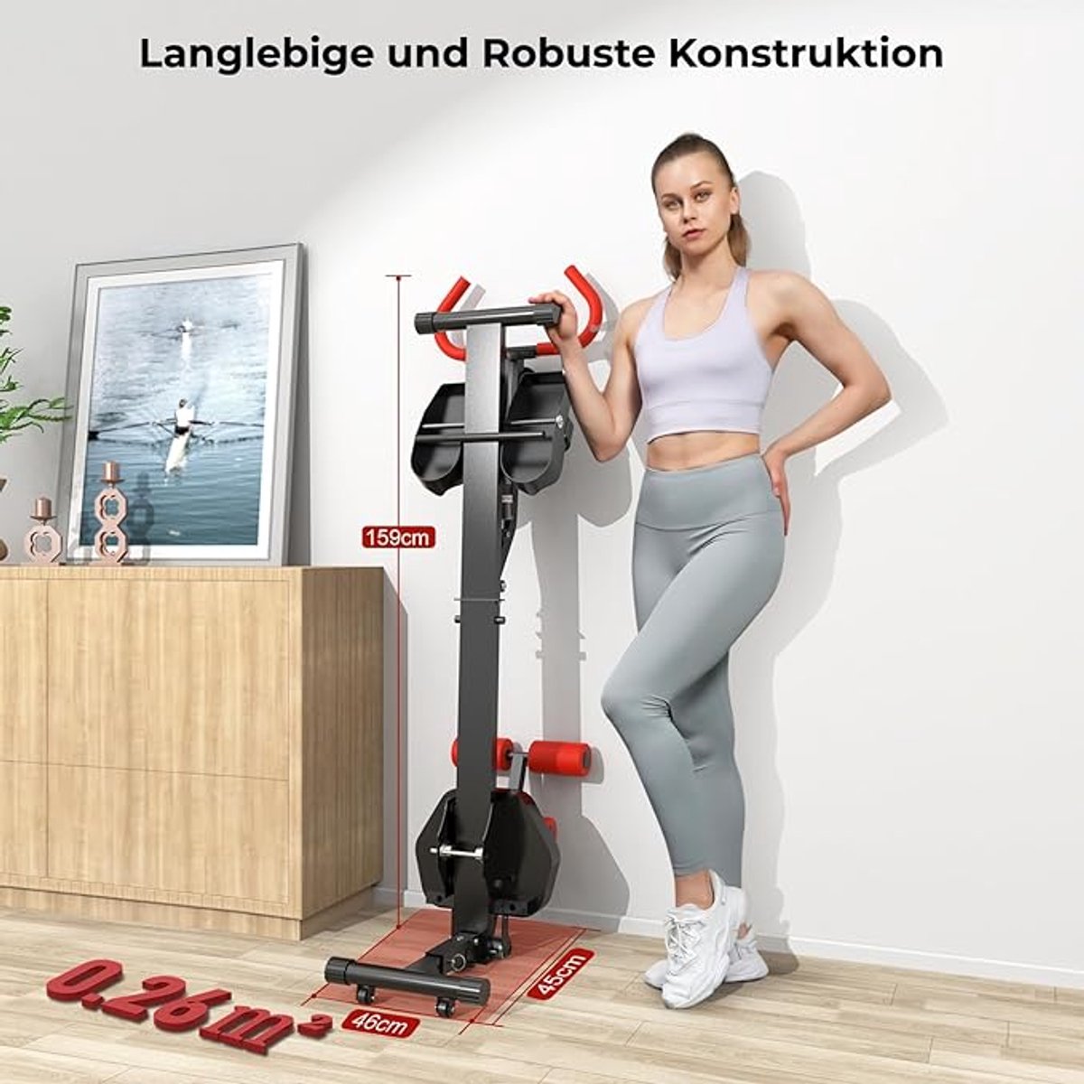 Wat vinden we goed aan de Roeitrainer Inklapbaar Zwart-Rood