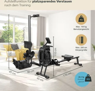 Skandika Mora Water Roeimachine Set zwart