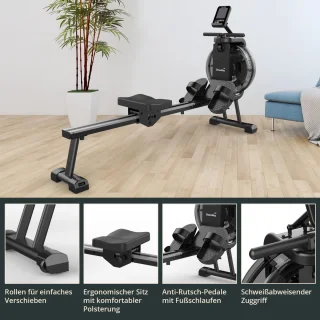 Skandika Mora Water Roeimachine Set zwart