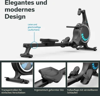 Skandika Nemo V Hybrid Roeiapparaat zwart