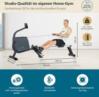 Skandika Njord Roeimachine Incl. 8 kg Vliegwiel Grijs