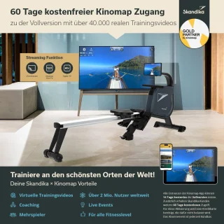 Skandika Njord Roeimachine Incl. 8 kg Vliegwiel Grijs