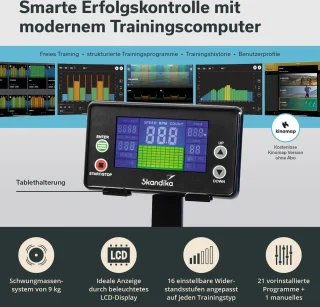 Skandika Nordlys Roeimachine Set inclusief Mat zwart/blauw