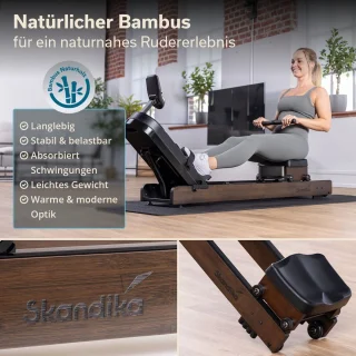 Skandika Rovek Roeimachine (hout) - donkerbruin