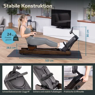 Skandika Rovek Roeimachine (hout) - donkerbruin