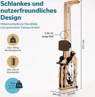Skandika Styrke Premium Alpenden Houten Waterroeier