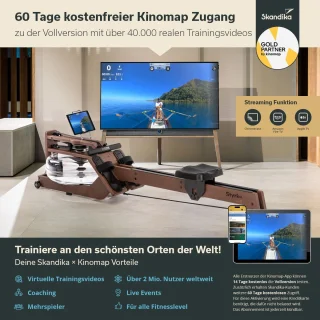 Skandika Styrke Premium Roeitrainer Koffiebruin/Zwart