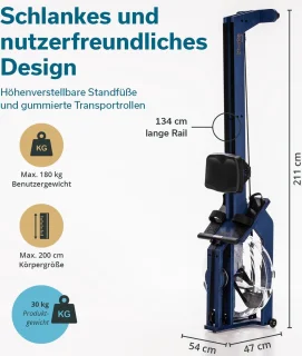 Skandika Styrke Premium Waterroeier Roeitrainer Kobalt Blauw/Zwart