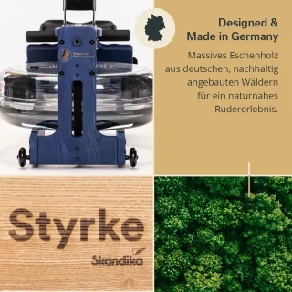 Skandika Styrke Premium Waterroeier Roeitrainer Kobalt Blauw/Zwart