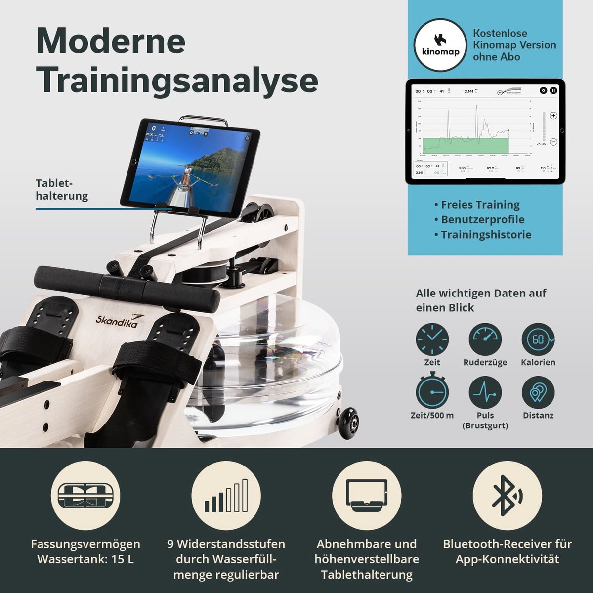 Wat vinden we goed aan de Skandika Styrke Premium Waterroeier Roeitrainer