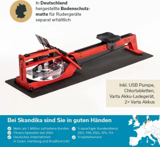 Skandika Styrke Premium Waterroeier Roeitrainer Rood/Zwart
