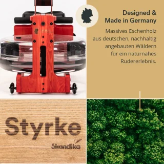 Skandika Styrke Premium Waterroeier Roeitrainer Rood/Zwart
