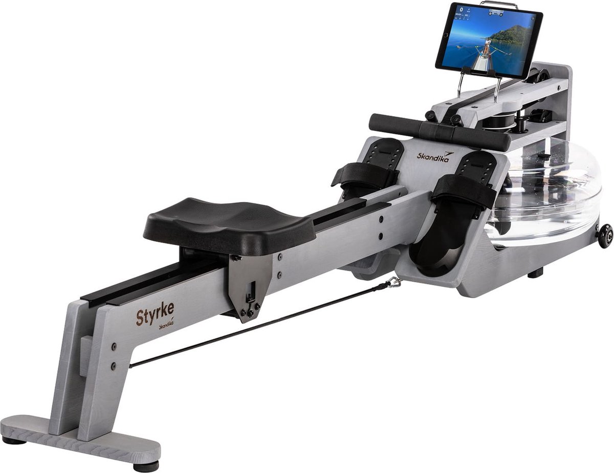 De Skandika Styrke Premium Waterroeitrainer Essenhout Zilver/Zwart in één oogopslag