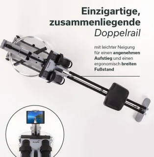 Skandika Styrke Premium Waterroeitrainer Essenhout Zilver/Zwart
