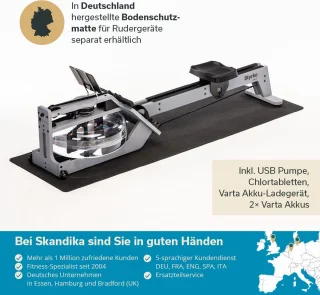 Skandika Styrke Premium Waterroeitrainer Essenhout Zilver/Zwart