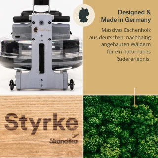 Skandika Styrke Premium Waterroeitrainer Essenhout Zilver/Zwart