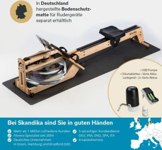 Skandika Styrke Roeitrainer Set Echt Essenhout Waterroeier