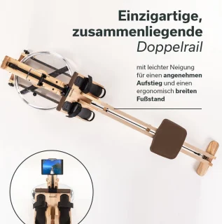 Skandika Styrke Roeitrainer Set - Essenhouten Waterroeier - Made in Germany