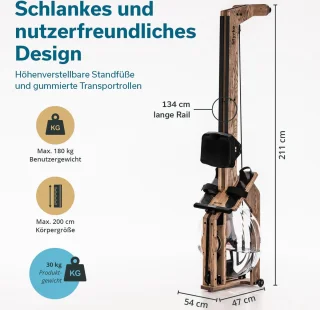 Skandika Styrke Roeitrainer Waterroeier Caramel Zwart