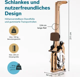 Skandika Styrke Roeitrainer Waterroeier Hout Bruin
