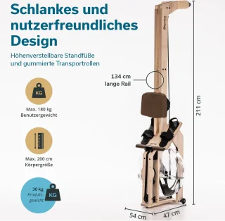 Skandika Styrke Roeitrainer Waterroeier Hout