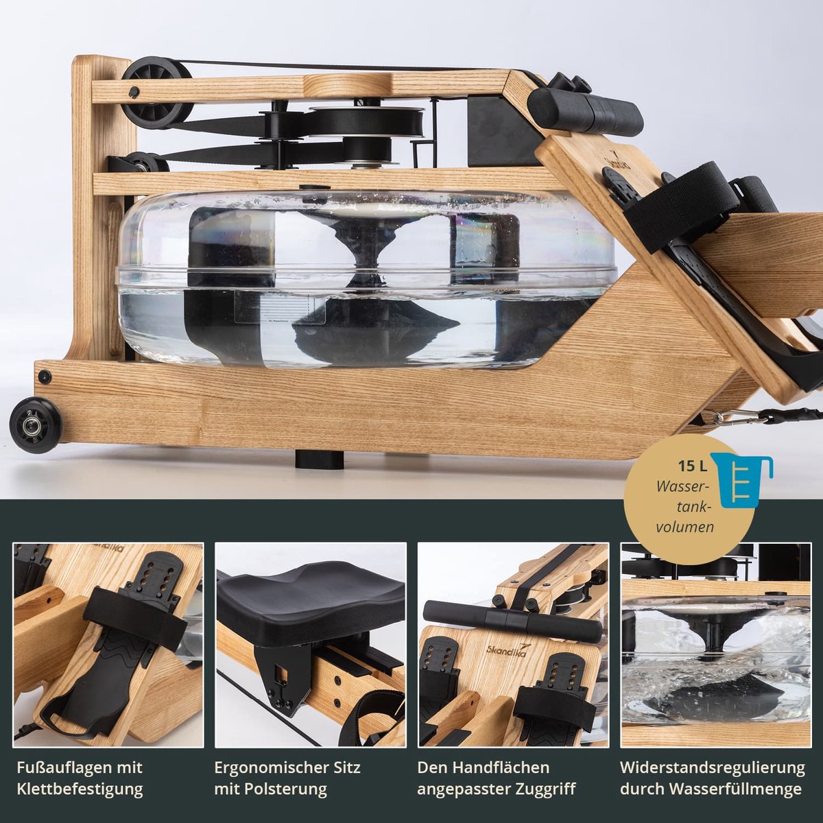 Wat vinden we goed aan de Skandika Styrke Waterroeitrainer essenhout zwart