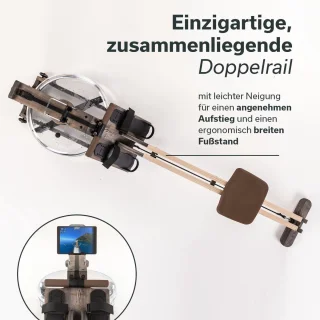 Skandika Styrke Waterroeitrainer Houten Roeiapparaat Zwart/Bruin