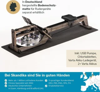 Skandika Styrke Waterroeitrainer Zwart Hout