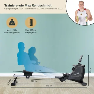 Skandika Venn Roeimachine grijs