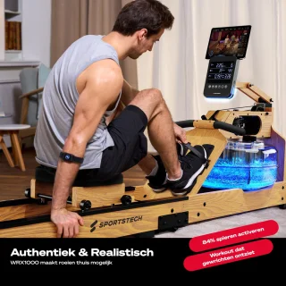 Sportstech WRX1000 Roeitrainer Echt Hout