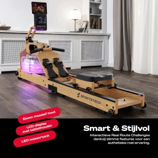 Sportstech WRX1000 Roeitrainer Echt Hout