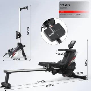 Thuys Roeitrainer Inklapbaar Magnetisch Met LCD Monitor