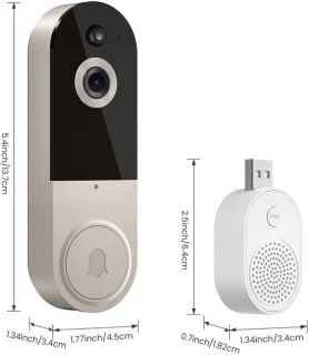 Smart visuele deurbel draadloze afstandsbediening visuele intercom spraak hd smart deurbel, T50 beige