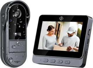 Equivera Video Deurbel met Camera - Video Deurbel met Camera - Video Deurbel - Draadloze Video Deurbel - Weerbestendige Video Deurbel - Video Deurbel met Monitor - Nachtzicht - Buitenbeveiliging - Zonder WiFi