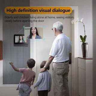 Equivera Video Deurbel met Camera - Video Deurbel met Camera - Video Deurbel - Draadloze Video Deurbel - Weerbestendige Video Deurbel - Video Deurbel met Monitor - Nachtzicht - Buitenbeveiliging - Zonder WiFi