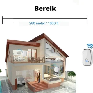 Draadloze Slimme Deurbel - Waterdicht - Wireless - 300m Bereik - LED-Indicator - 1 Zender & 2 Ontvangers - 36 Beltonen - 5 Volumes