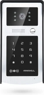WIFI videofoon/intercom met 1 deurbel camera + 1 binnen paneel/scherm + camera en kan werken met spraak gestuurde apps. T-2103VC