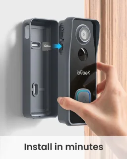 ieGeek 5MP Wifi-videodeurbel met camera - draadloze videodeurbel met gong - nachtzicht - 2-weg audio - PIR-persoonsherkenning