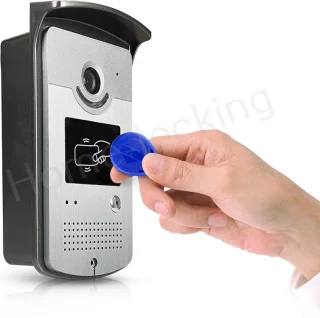 WIFI videofoon/intercom met 1 deurbel camera + 1 binnen paneel/scherm en kan werken met spraak gestuurde apps. T-2102V